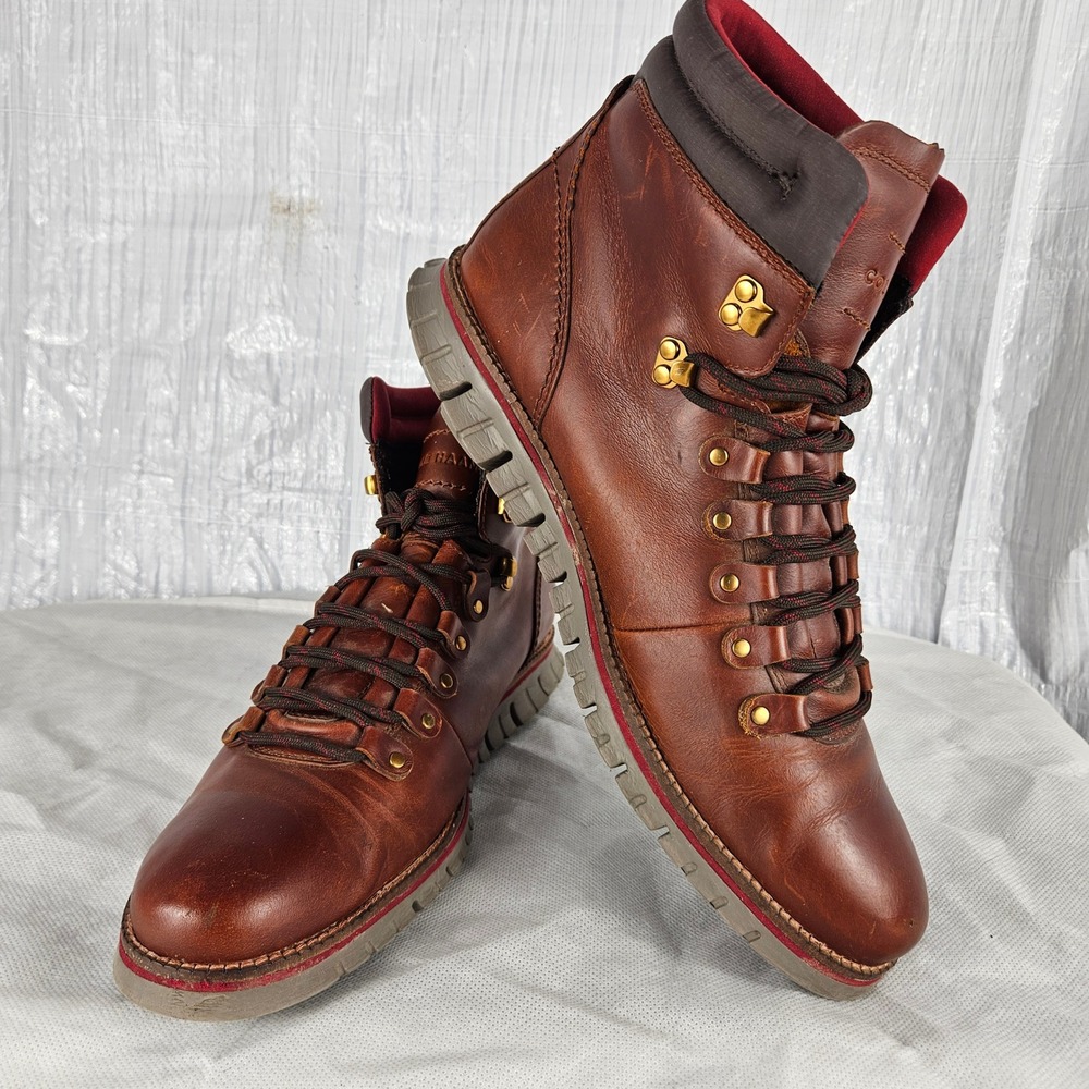 Cole Haan Zerogrand Mens 10.5 Hiker Waterproof Boot Grand.OS British Tan Leather